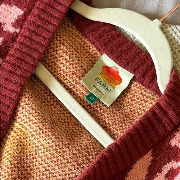 FARM Rio Vibrant Red and Yellow Cardigan - Picture 2 of 6